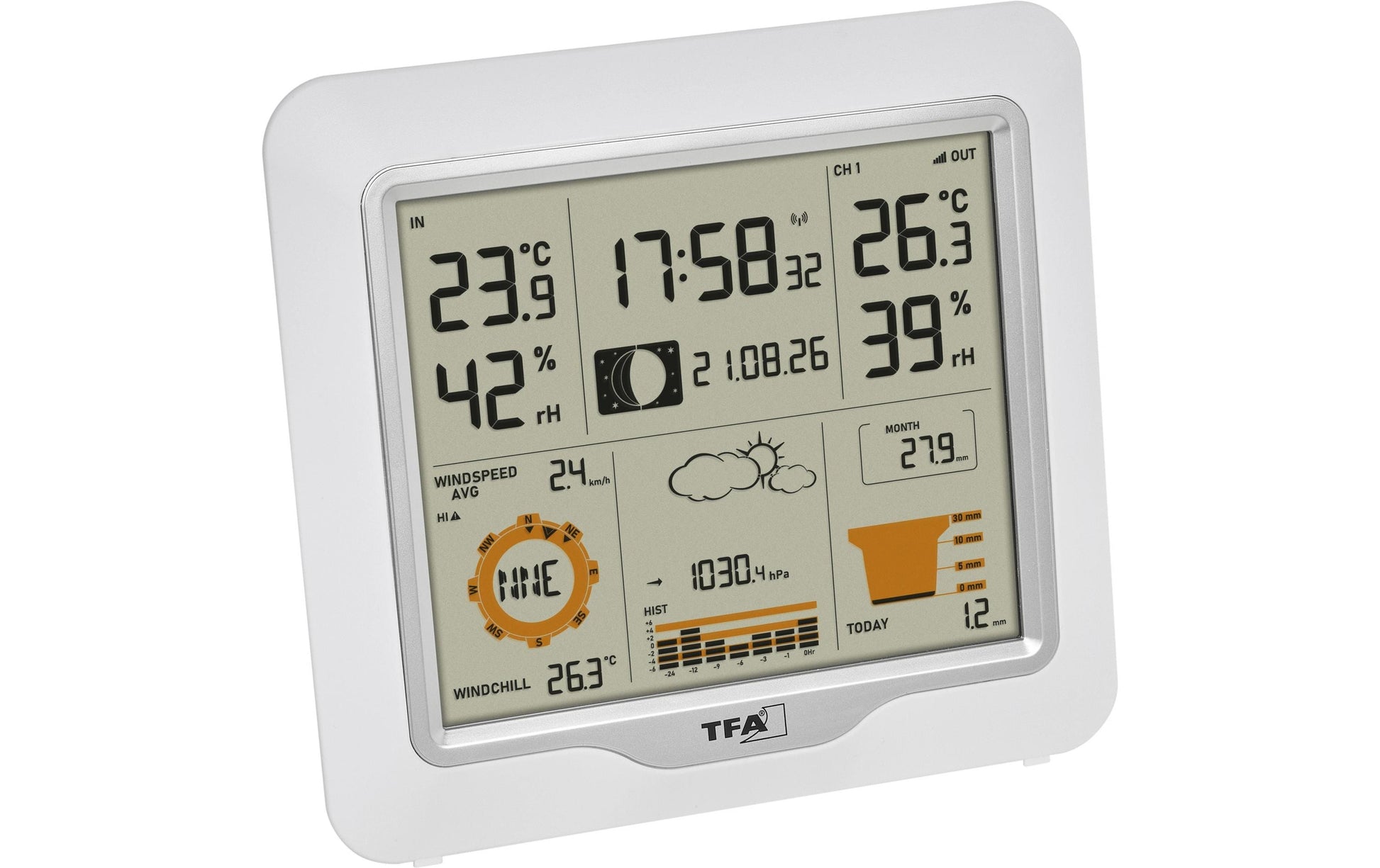 TFA-Dostmann TFA Dostmann WEATHER ONE Temperatur-/Feuchtesensor – Kabellos, 0–50 °C, 10–99 %