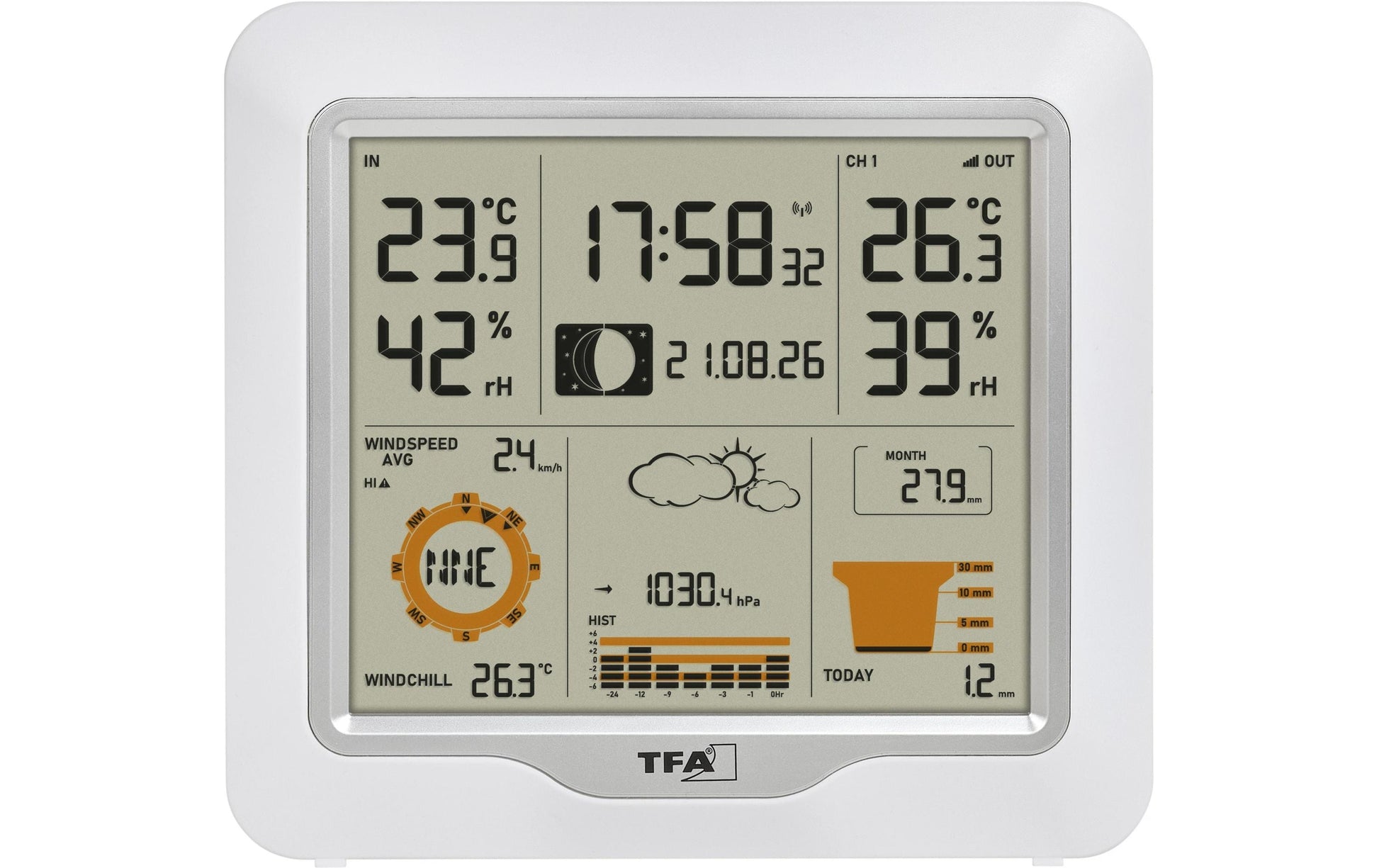 TFA-Dostmann TFA Dostmann WEATHER ONE Temperatur-/Feuchtesensor – Kabellos, 0–50 °C, 10–99 %