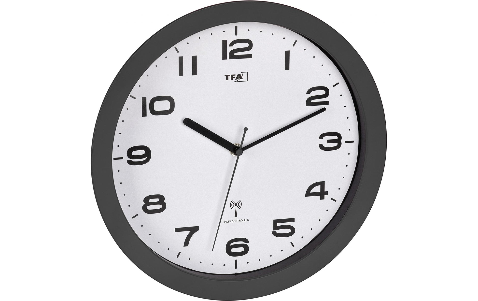 TFA-Dostmann TFA Dostmann Wanduhr – Funk, analog, lautlos, Ø 32 cm, grau, Kunststoff