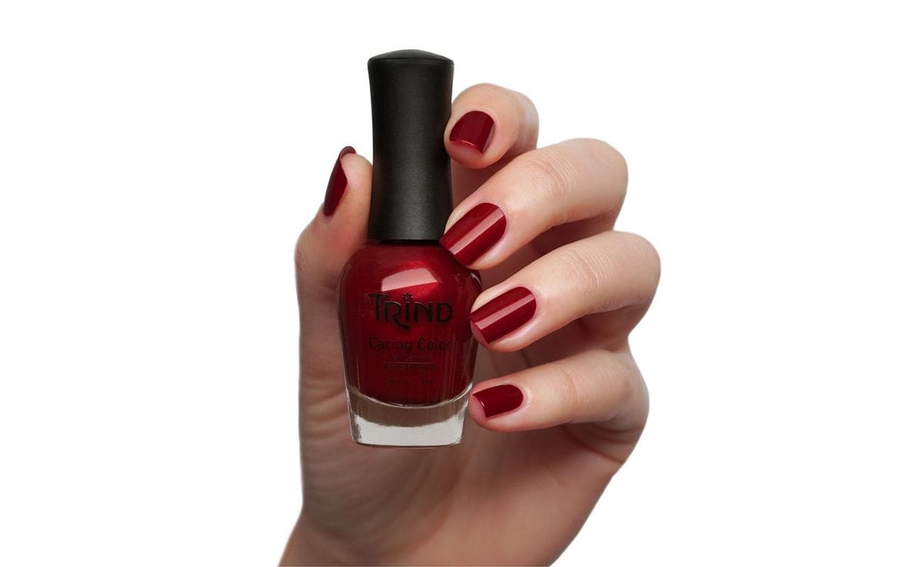 Trind Nagellack Caring Color CC118 – 9 ml, rot, schimmernd