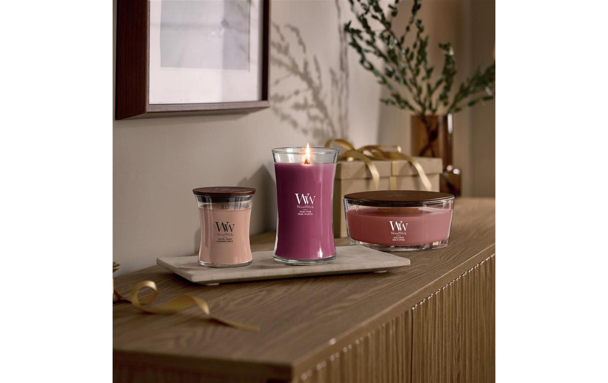 WoodWick Duftkerze – Velvet Plum – Ø 10,2 × 17,8 cm