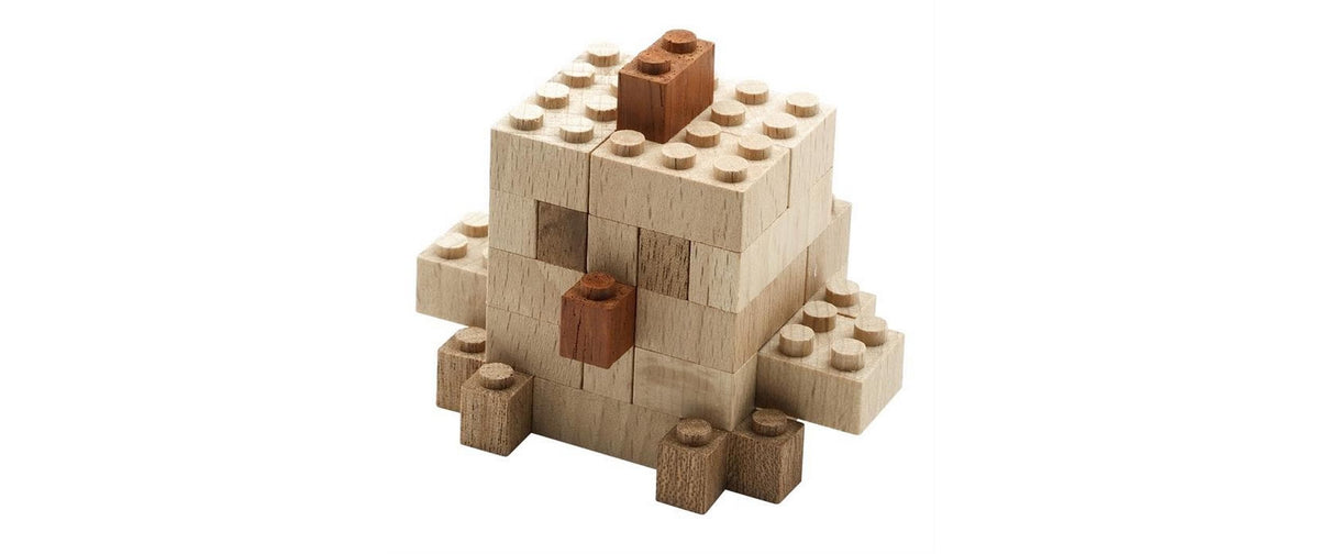 Timblo Holz Klemmbausteine Basic – 450-teilig – ab 4 Jahren – FSC-Holz – braun