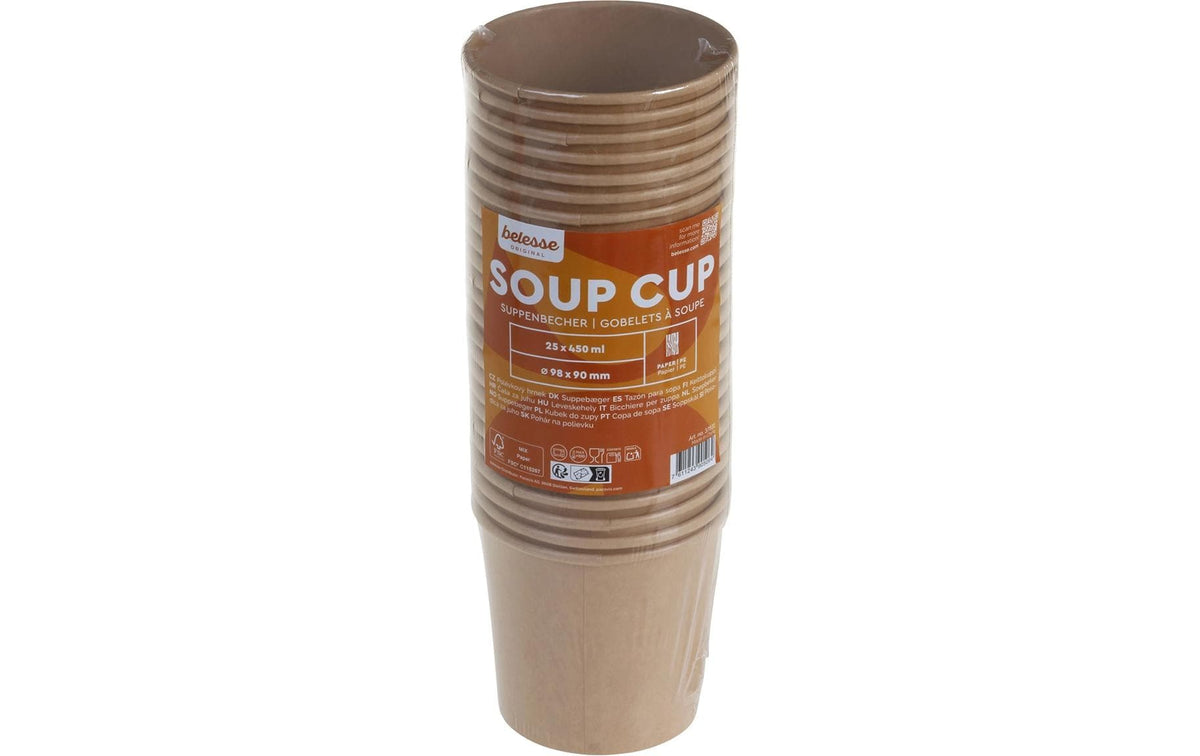 Belesse Suppenbecher, Karton, PE-beschichtet – 4,5 dl, beige – 25 Stk.