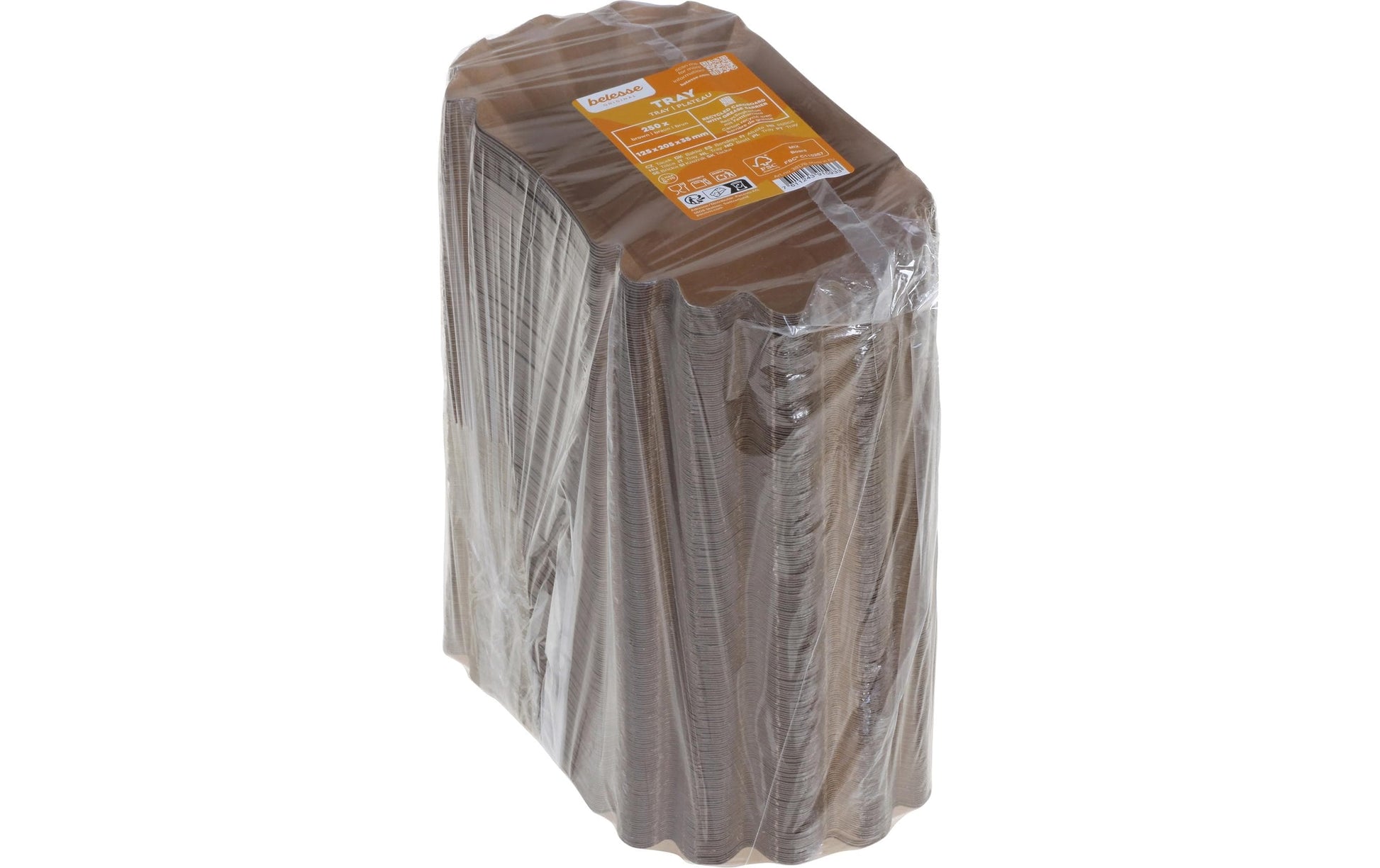 Belesse Schale/Schüssel, Papier/Karton – 125 × 205 × 35 mm, braun – 250 Stk.