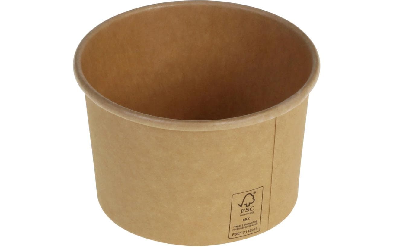 Belesse nature Eisbecher, Papier, PLA-beschichtet – 1,8 dl, braun – 50 Stk.