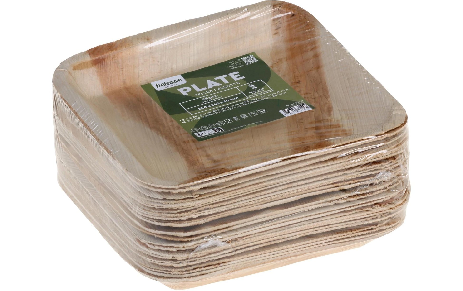 Belesse Palmblatt Teller, rund – Ø 24 cm, braun – 25 Stk.