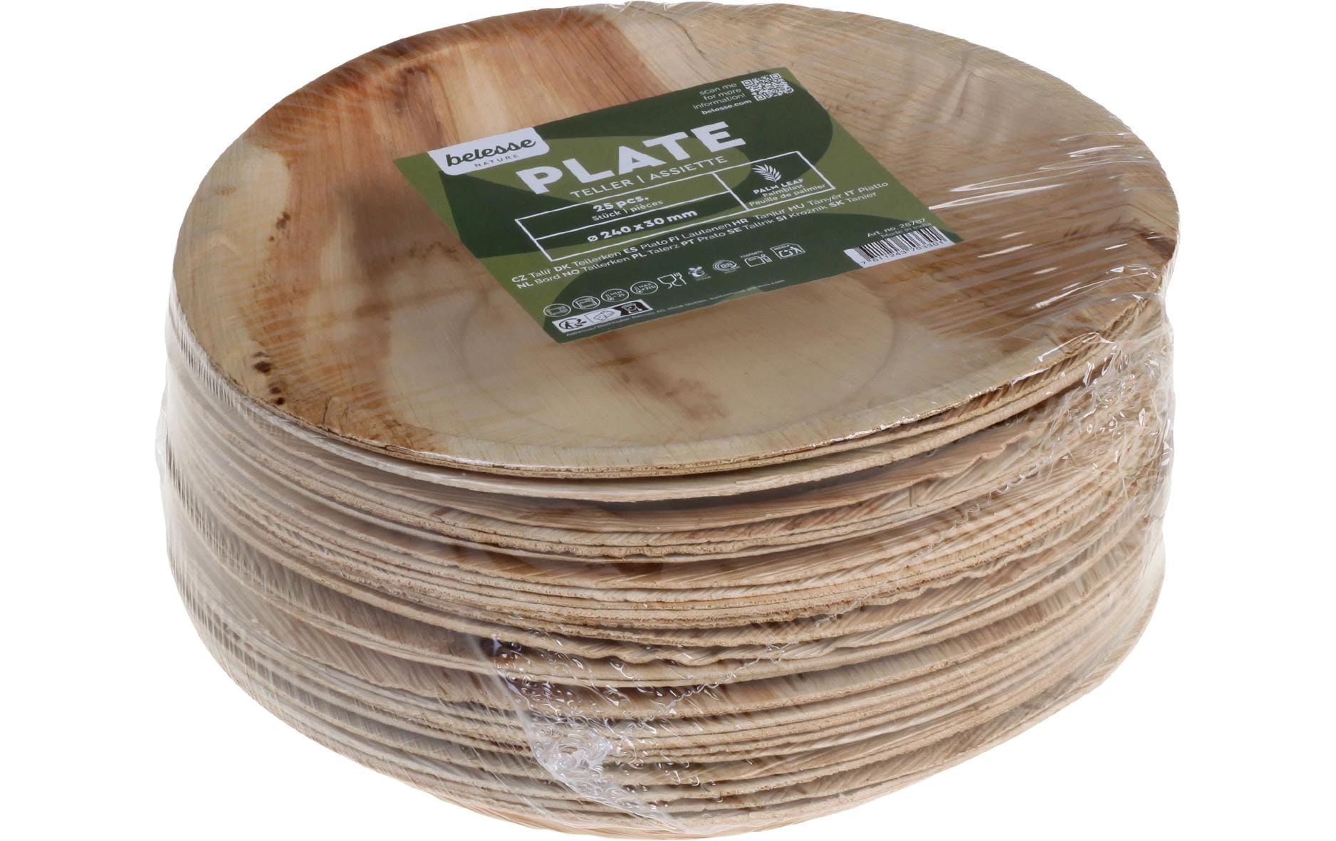 Belesse Teller, Palmblatt – Ø 24 cm, natur – 25 Stk.