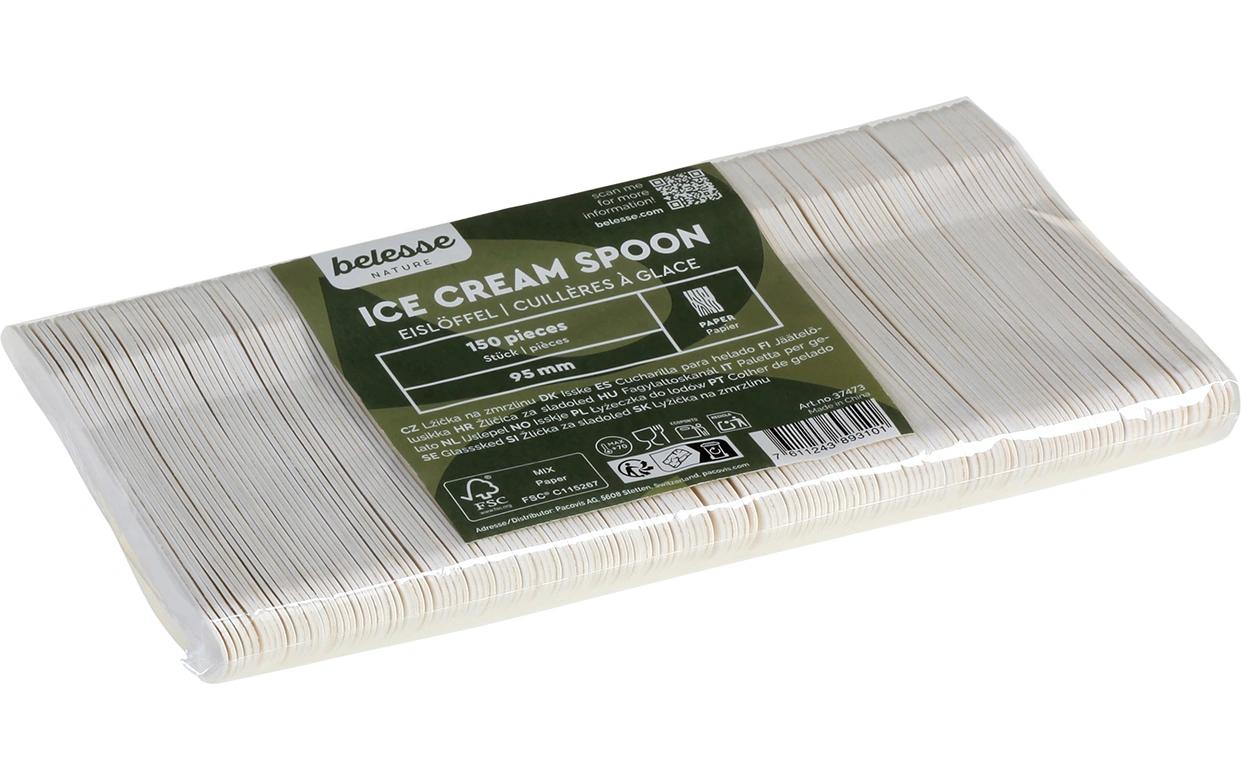 Belesse Papier-Eislöffel, 9,5 cm, braun – 150 Stk.