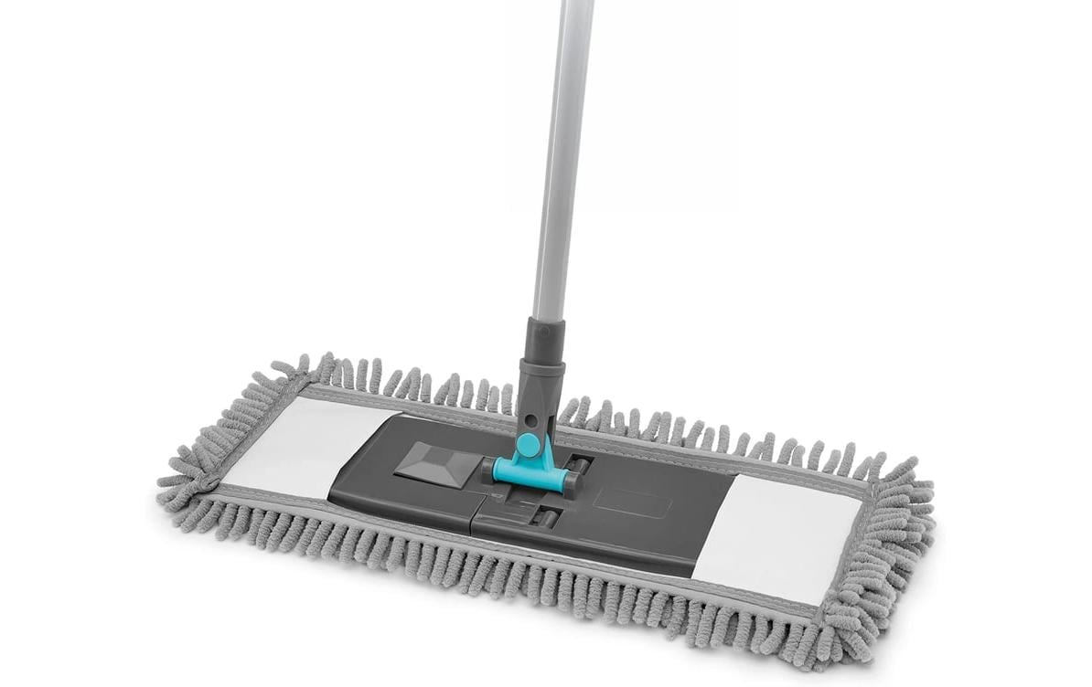 Cleanmaxx Flachwischer – 3-teilig, mit Teleskopstiel, Metall, Grau/Blau