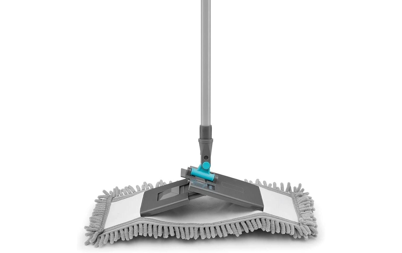 Cleanmaxx Flachwischer – 3-teilig, mit Teleskopstiel, Metall, Grau/Blau