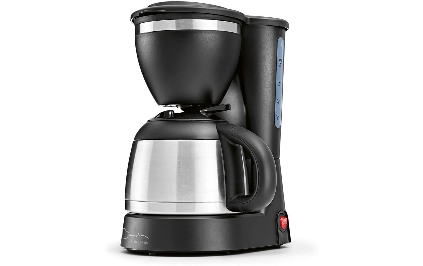 Barista Filterkaffeemaschine – 8 Tassen, 1 l, Schwarz/Silber