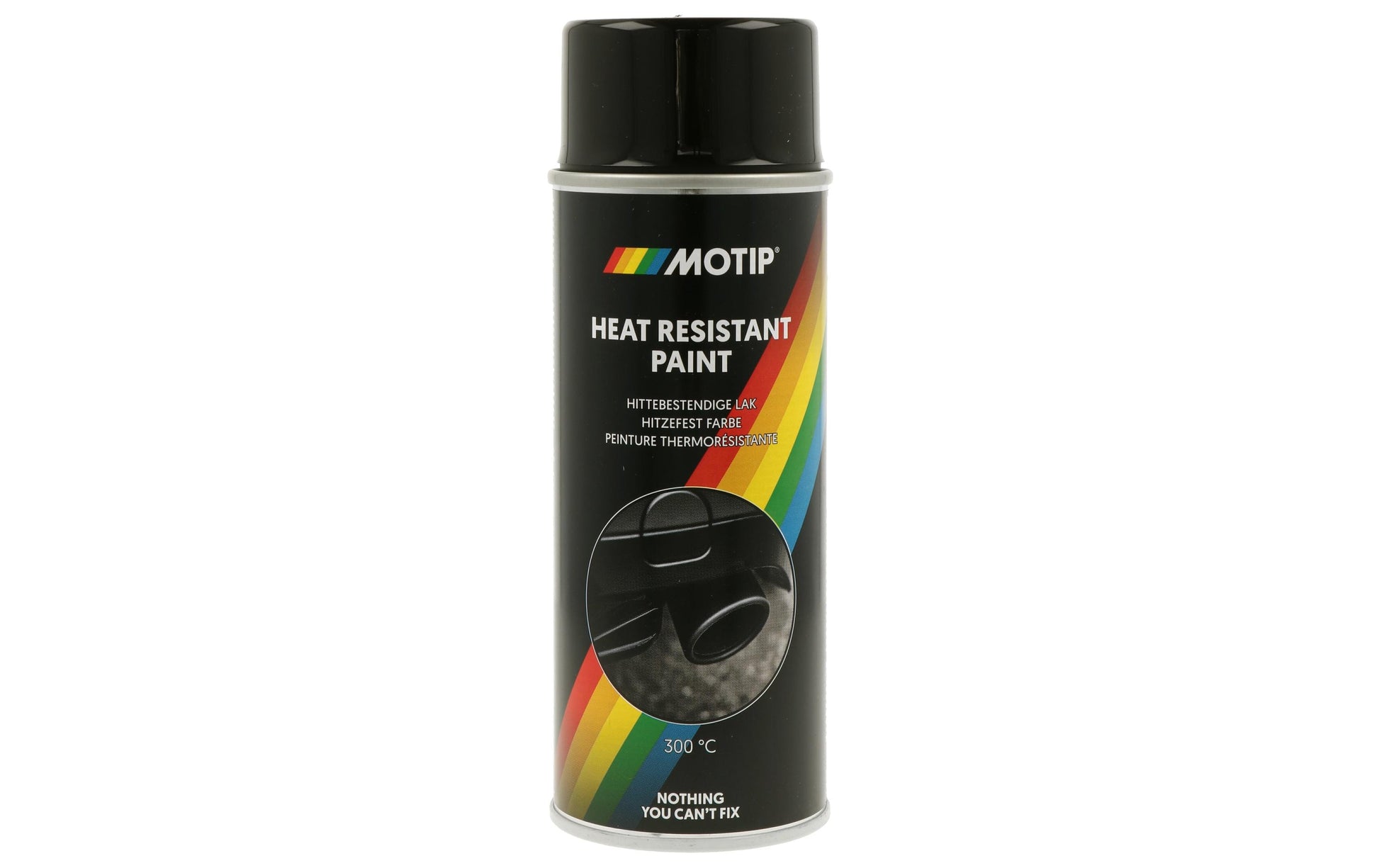 Motip Hitzebeständiges Farbspray – Schwarz, glänzend – 400 ml