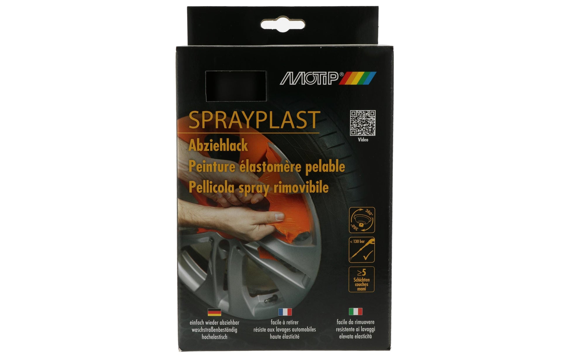 Motip Schutzspray Abziehbare Sprühfolie – schwarz matt – 800 ml