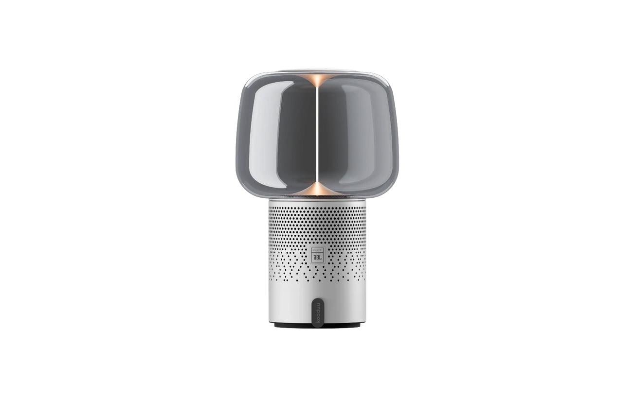 Kooduu Tischleuchte SERENA PLAY – LED 10 W, 100 lm, dimmbar, Lautsprecher, Akkubetrieb – Silber