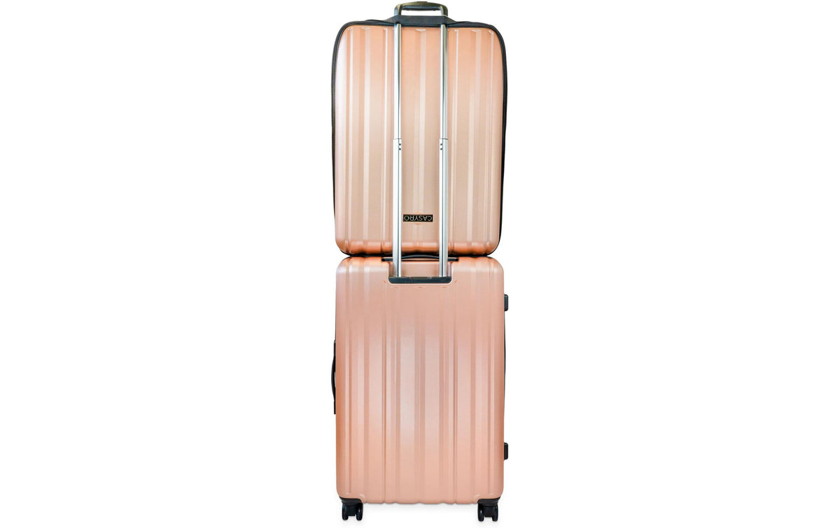 Casyro Stand-Up – Hartschalen-Trolley, 120 l, 4 Rollen, TSA-Schloss, Roségold, 50 × 77,5 × 30,5 cm