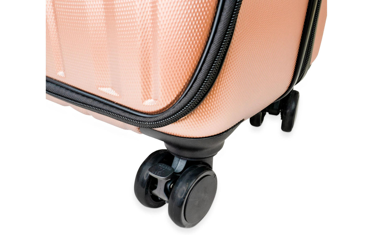 Casyro Stand-Up – Hartschalen-Trolley, 120 l, 4 Rollen, TSA-Schloss, Roségold, 50 × 77,5 × 30,5 cm
