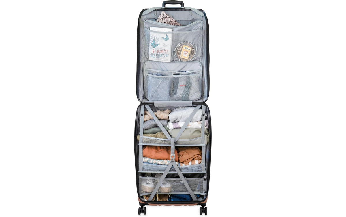 Casyro Stand-Up – Hartschalen-Trolley, 120 l, 4 Rollen, TSA-Schloss, Roségold, 50 × 77,5 × 30,5 cm