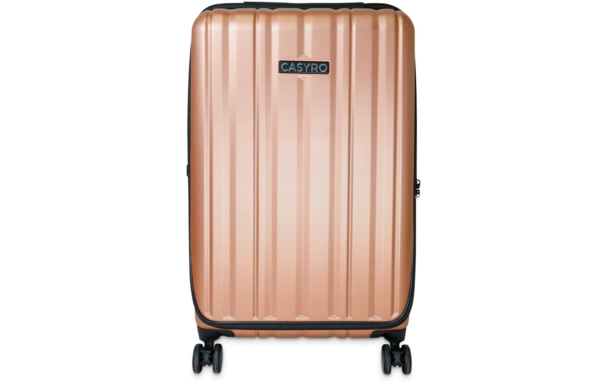 Casyro Hartschalen-Trolley, 80 l, 4 Rollen, TSA-Schloss, PC, Roségold, 42 × 70 × 28 cm
