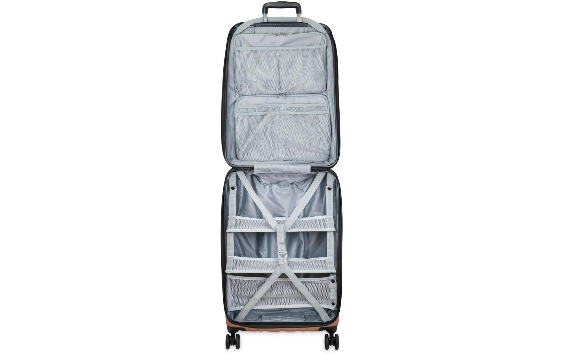 Casyro Hartschalen-Trolley, 80 l, 4 Rollen, TSA-Schloss, PC, Roségold, 42 × 70 × 28 cm