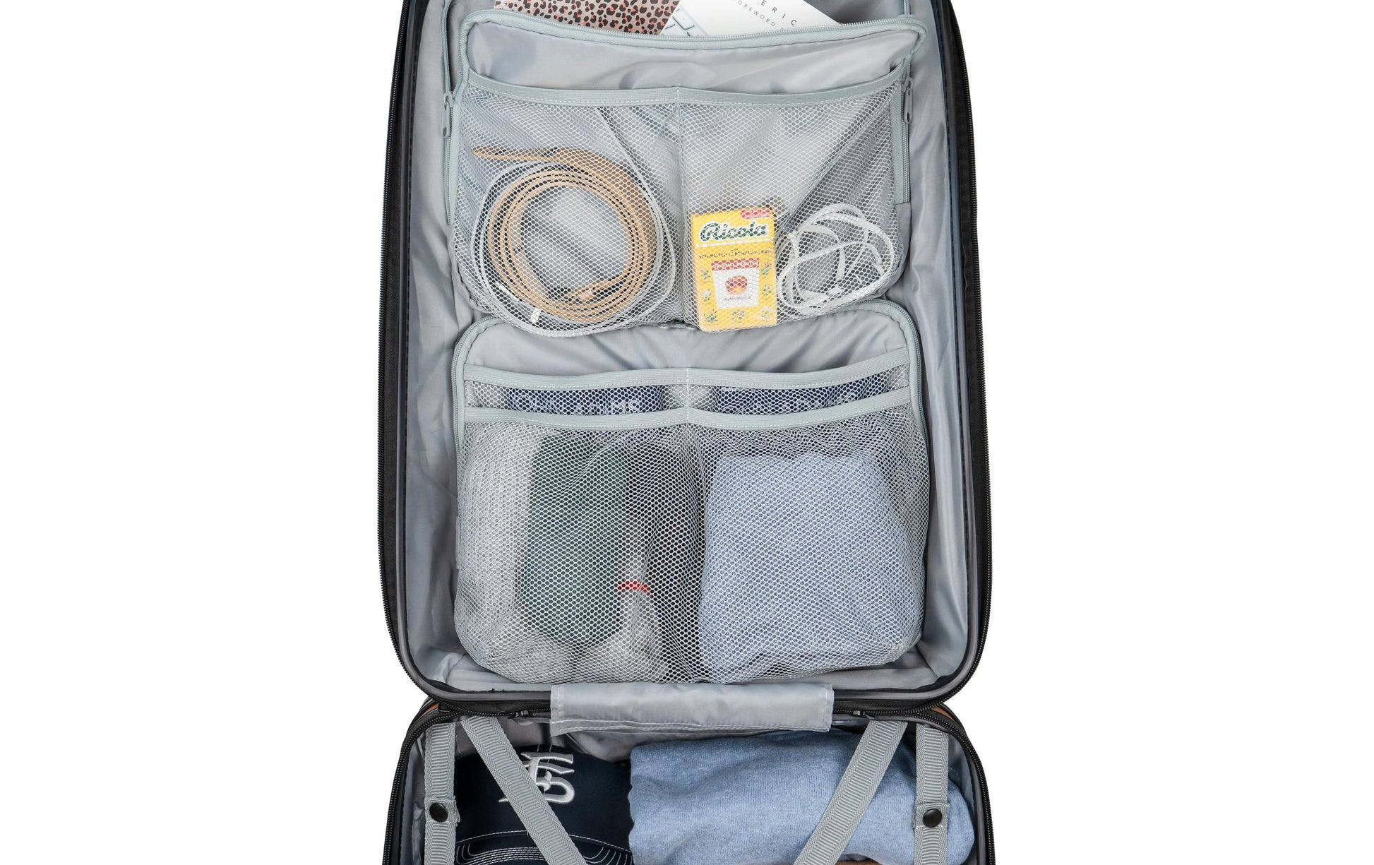 Casyro Hartschalen-Trolley, 80 l, 4 Rollen, TSA-Schloss, PC, Roségold, 42 × 70 × 28 cm