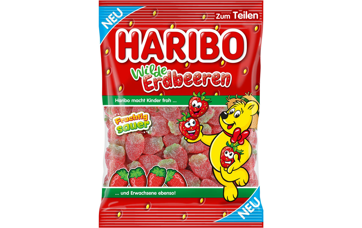 Haribo Fruchtgummi – Wilde Erdbeeren Sauer – 175 g