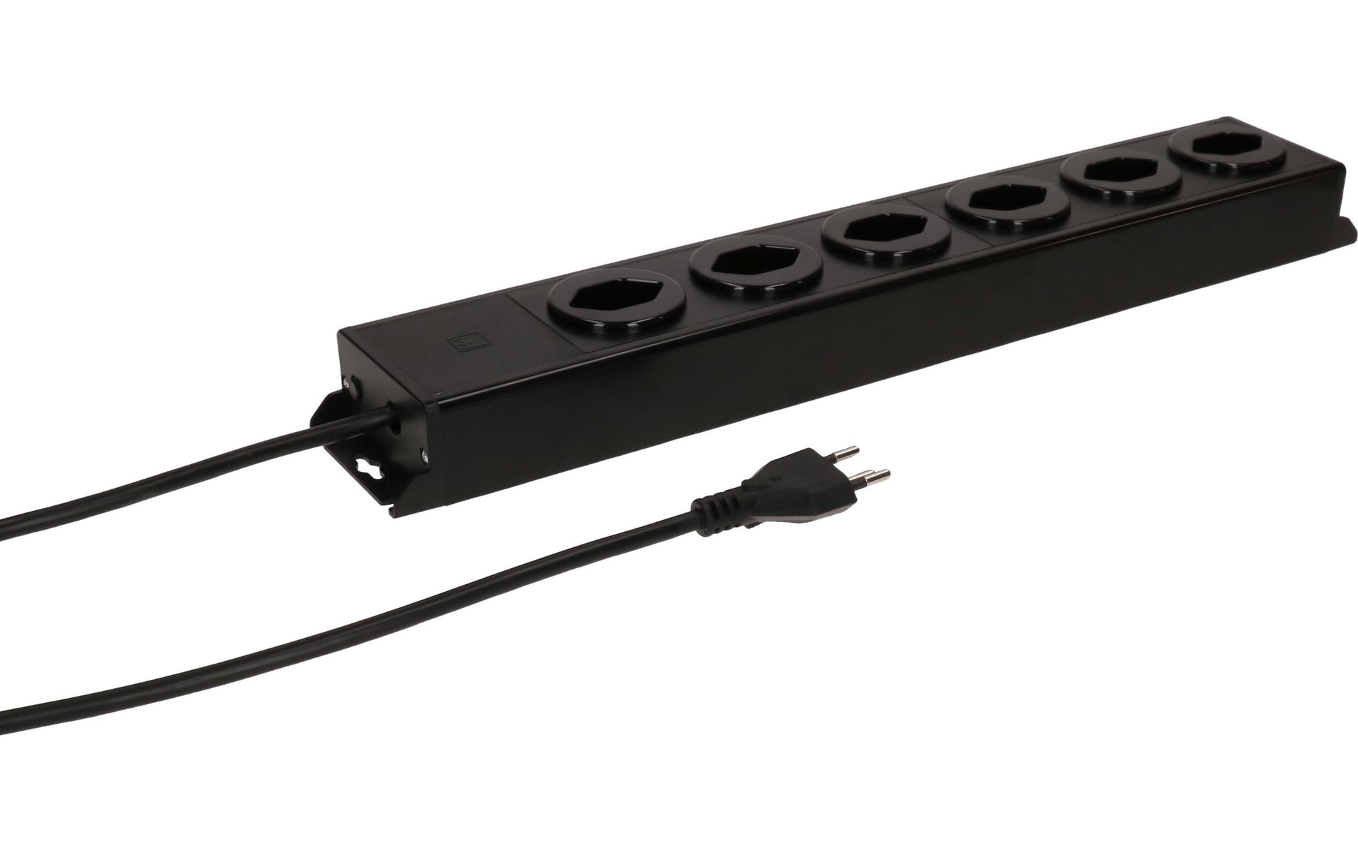 Max Hauri AG Max Hauri POWER-LINE Steckdosenleiste, 6×T13, ohne Schalter, 3 m, Eingang T12, Überstromschutz – schwarz