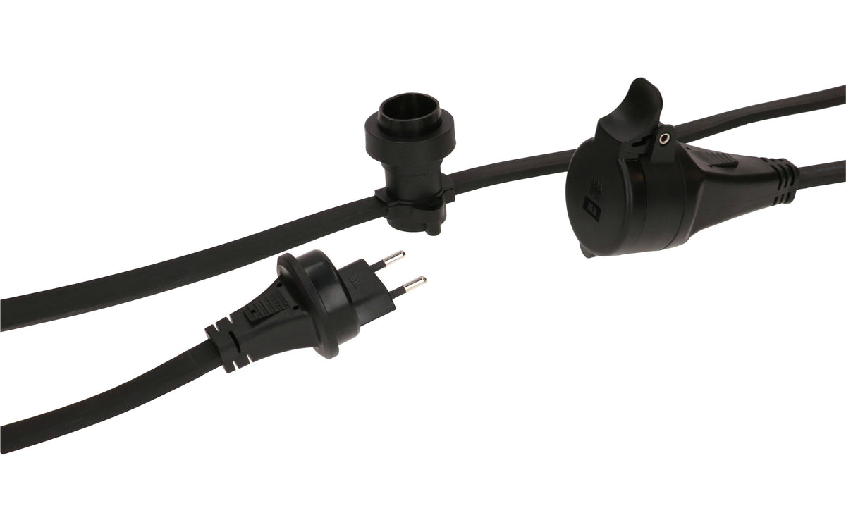 Max Hauri AG Max Hauri Lichterkette ILLU5X13 – 11,5 m, 10 LEDs – IP44, IP55 – Netzbetrieb – Schwarz