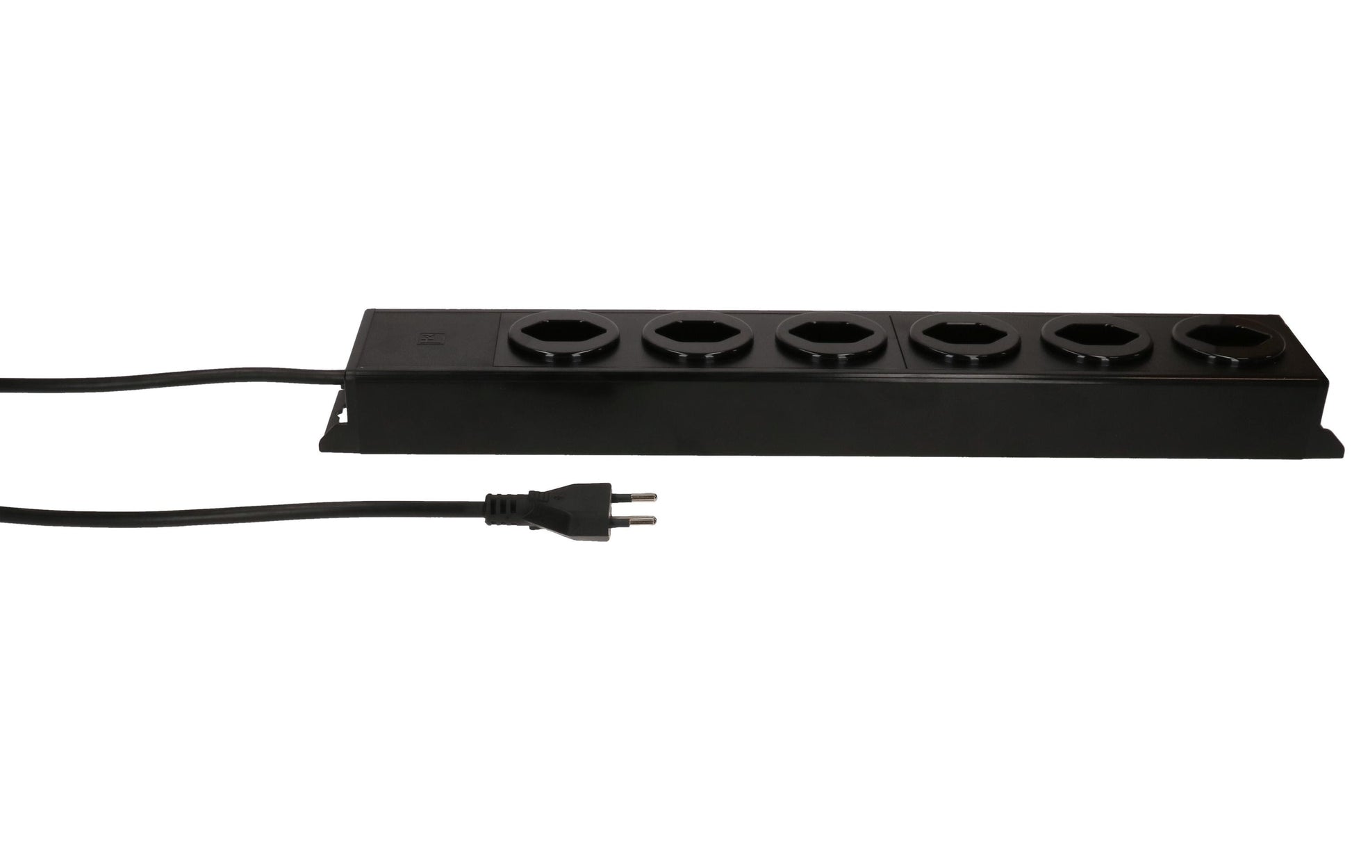 Max Hauri AG Max Hauri POWER-LINE Steckdosenleiste, 6×T13, ohne Schalter, 3 m, Eingang T12, Überstromschutz – schwarz