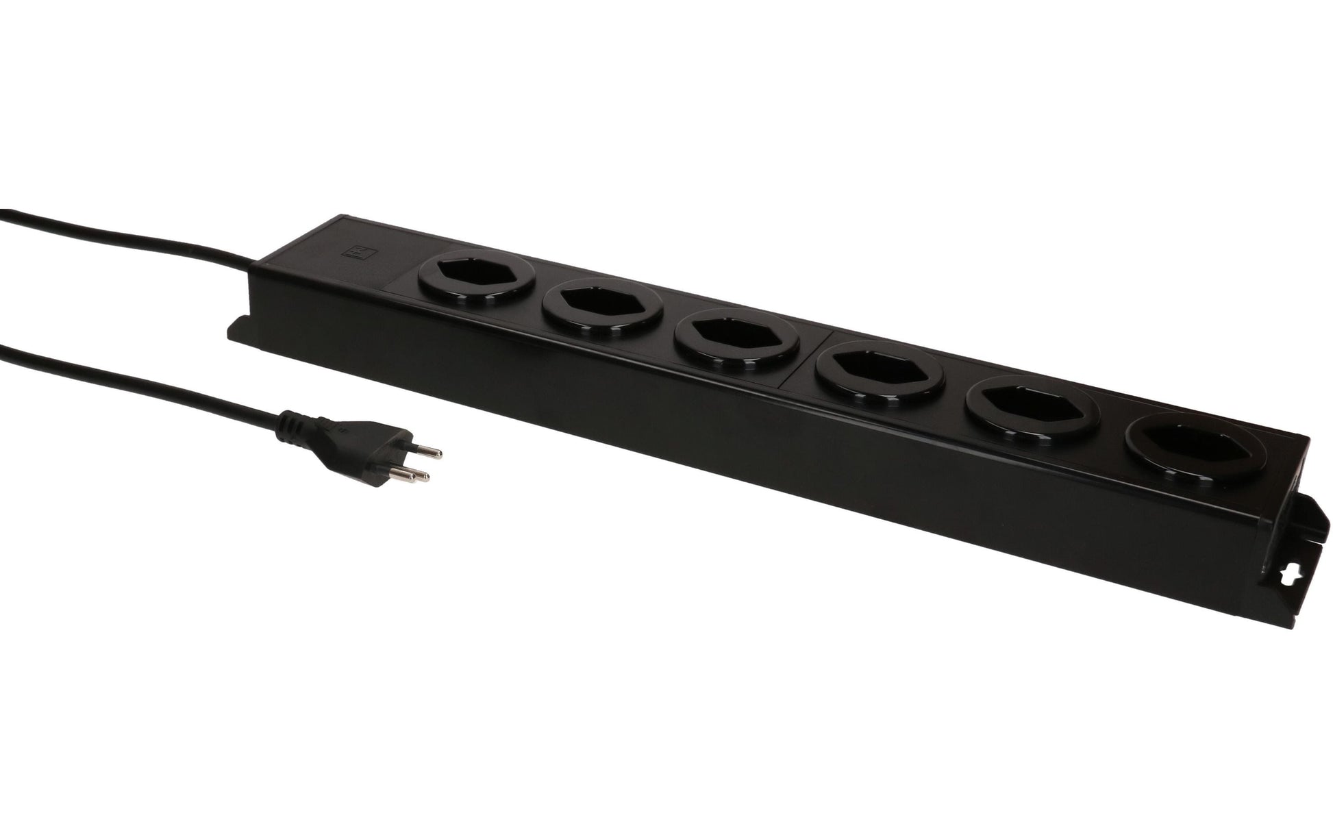 Max Hauri AG Max Hauri POWER-LINE Steckdosenleiste, 6×T13, ohne Schalter, 3 m, Eingang T12, Überstromschutz – schwarz