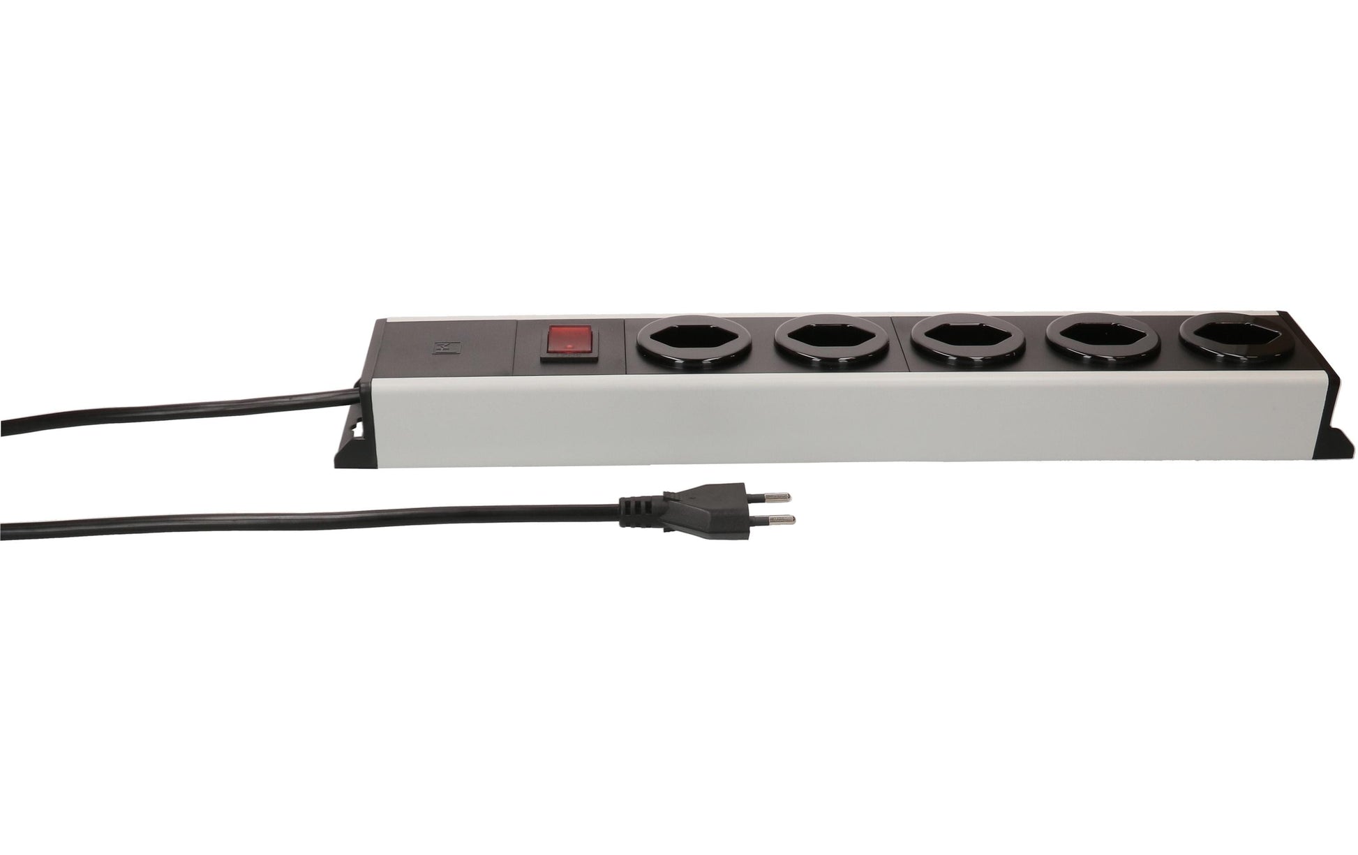 Max Hauri AG Max Hauri Power Line Steckdosenleiste – 5× T13, 5 m, mit Schalter, Grau/Schwarz