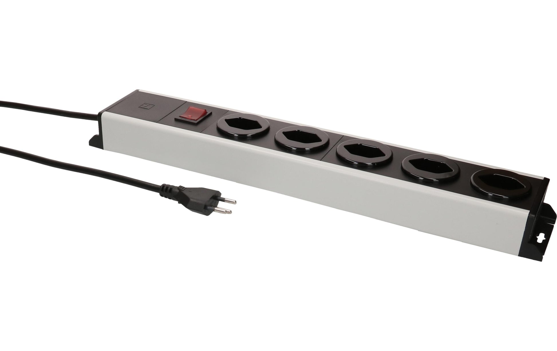 Max Hauri AG Max Hauri Power Line Steckdosenleiste – 5× T13, 5 m, mit Schalter, Grau/Schwarz