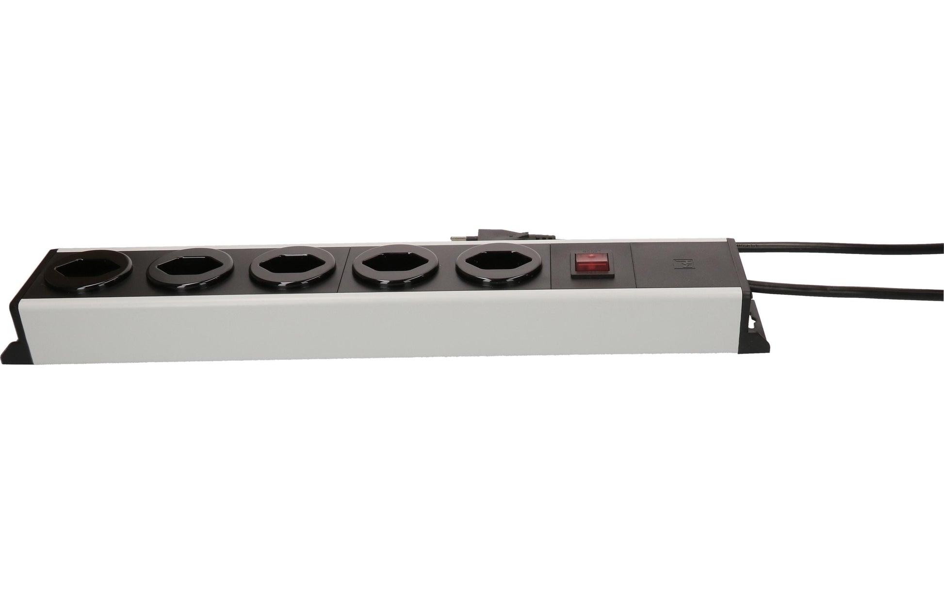 Max Hauri AG Max Hauri Power Line Steckdosenleiste – 5× T13, 5 m, mit Schalter, Grau/Schwarz