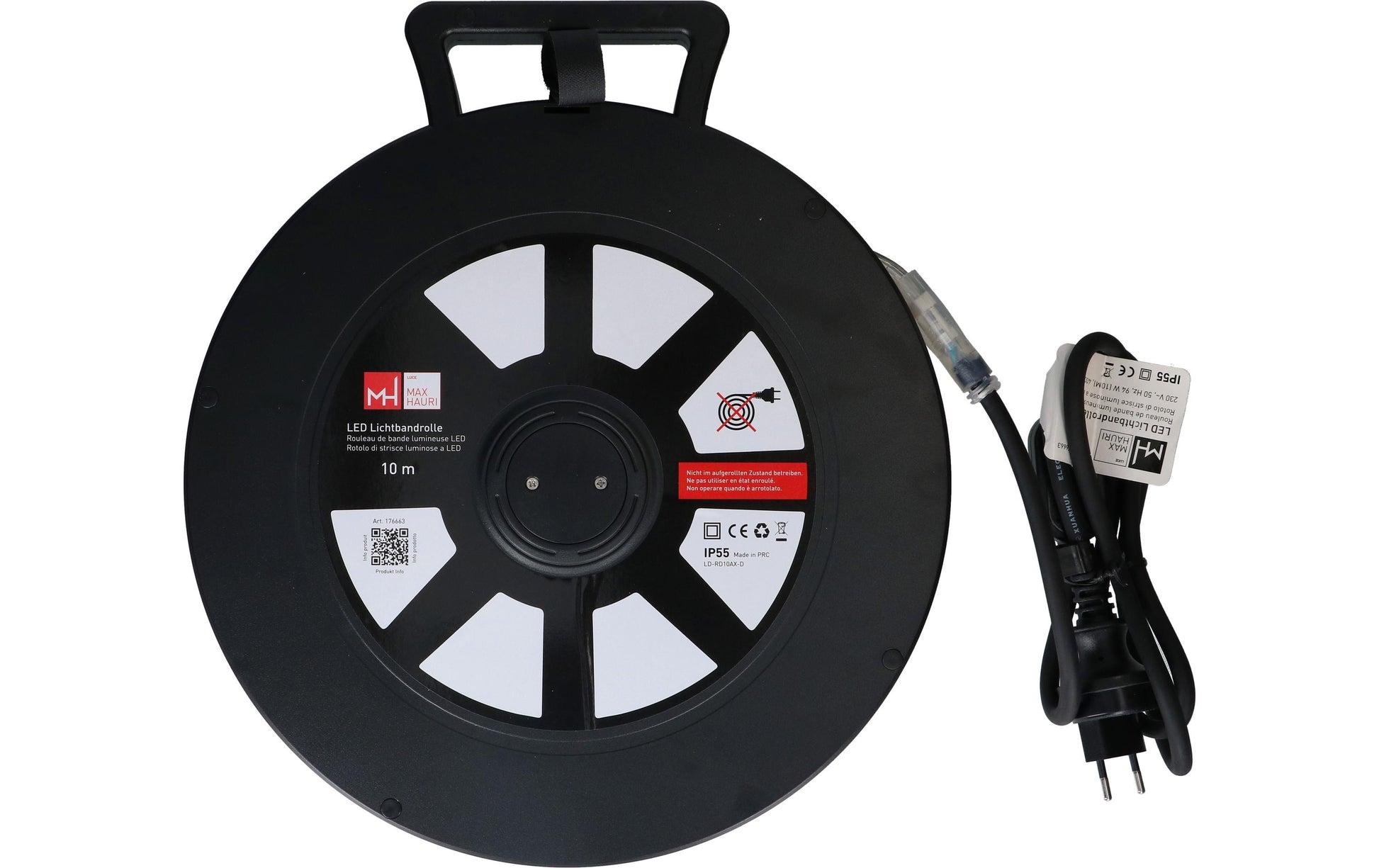 Max Hauri AG Arbeitsleuchte – 8600 lm, 94 W, IP55, Netzbetrieb – Schwarz