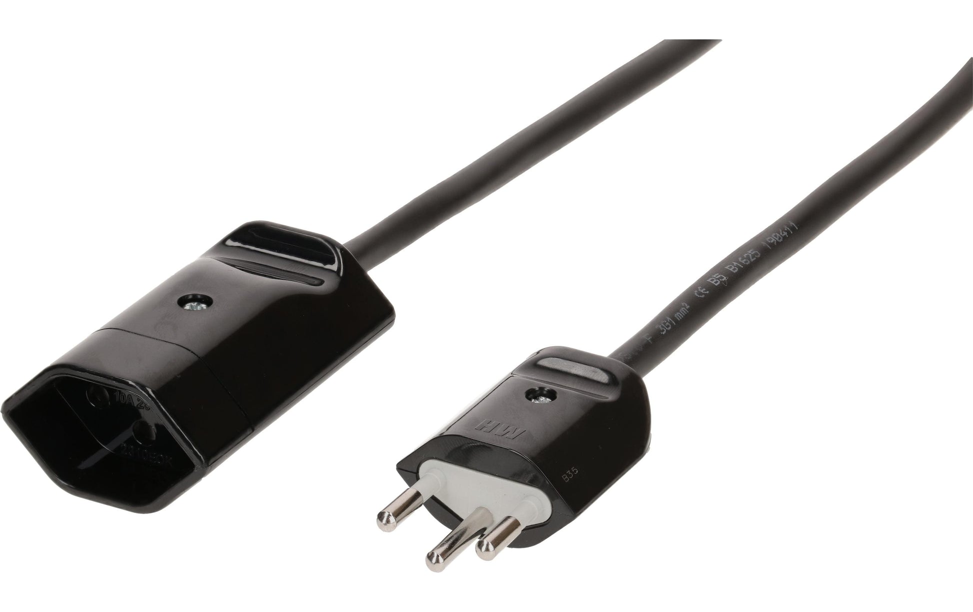 Max Hauri AG Max Hauri Verlängerungskabel – T12–T13, 3 m, 3×1 mm², schwarz