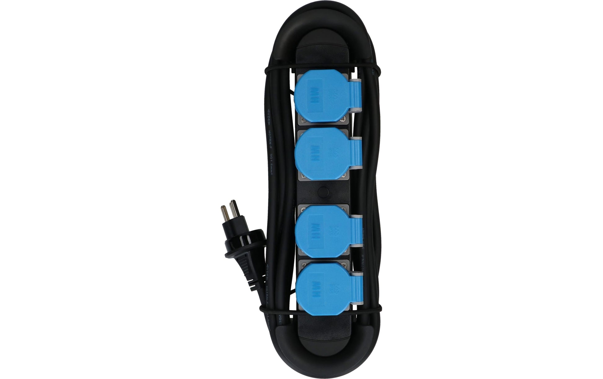 Max Hauri AG Max Hauri Construct Line Steckdosenleiste, 4×T23, 5 m, IP55, Eingang T23 – schwarz