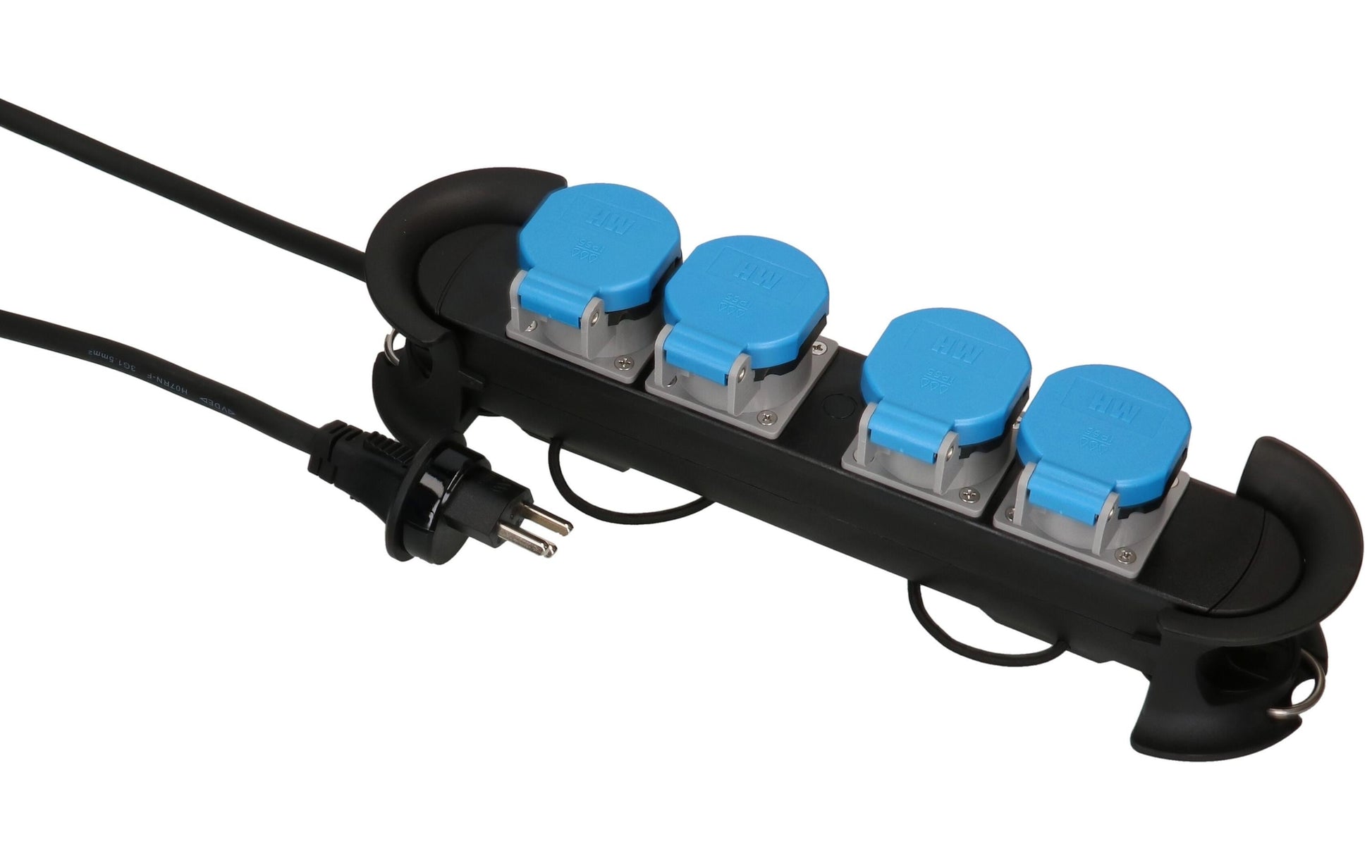 Max Hauri AG Max Hauri Construct Line Steckdosenleiste, 4×T23, 5 m, IP55, Eingang T23 – schwarz