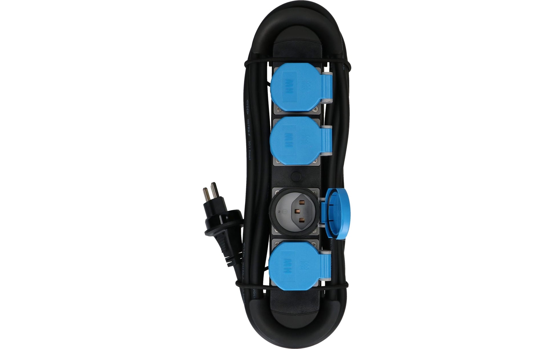 Max Hauri AG Max Hauri Construct Line Steckdosenleiste, 4×T23, 5 m, IP55, Eingang T23 – schwarz