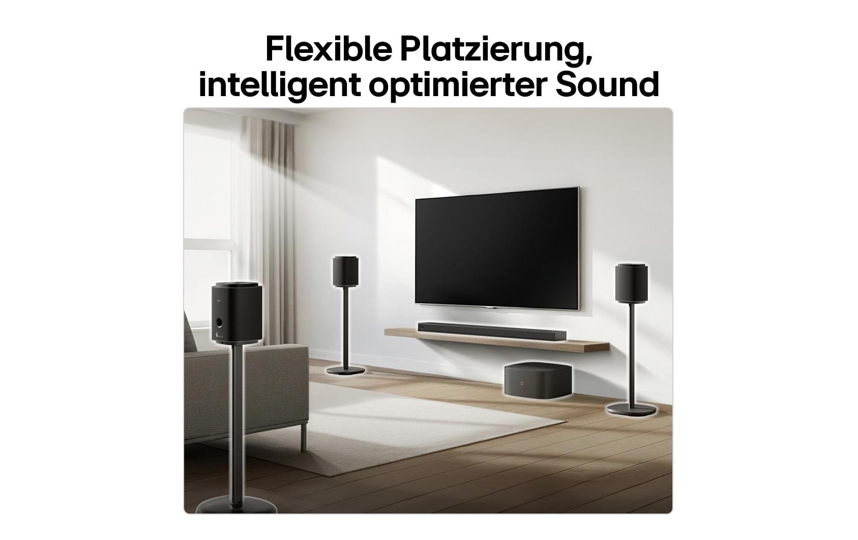 LG SoundSuit Bundle – Soundbar – 5.1.3, Dolby Atmos, mit integriertem Subwoofer, 100 W – Schwarz