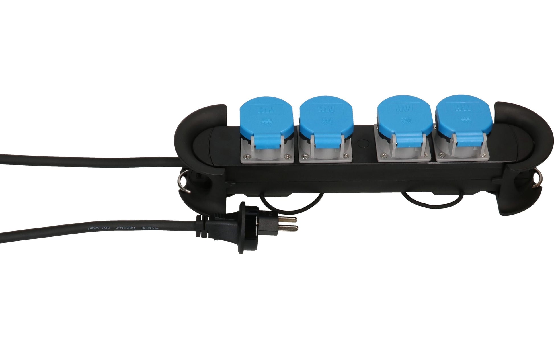 Max Hauri AG Max Hauri Construct Line Steckdosenleiste, 4×T23, 5 m, IP55, Eingang T23 – schwarz