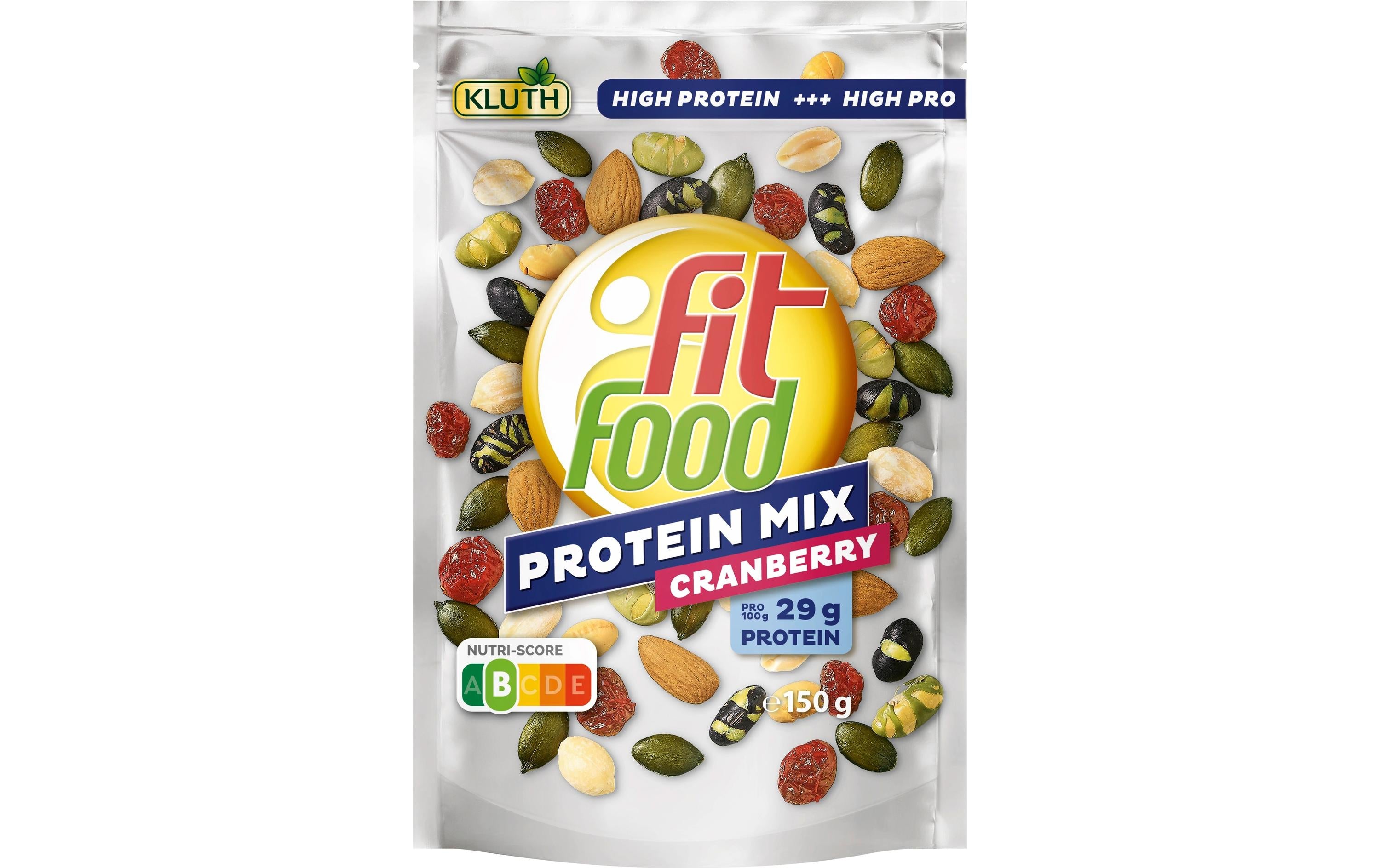 Kluth Fit Food Protein Mix Nüsse & Kerne – Cranberry, Protein – 150 g