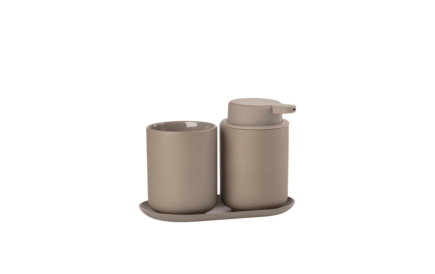 Zone Denmark Zahnputzbecher Ume – 0,25 l, Steinzeug/ABS, Taupe