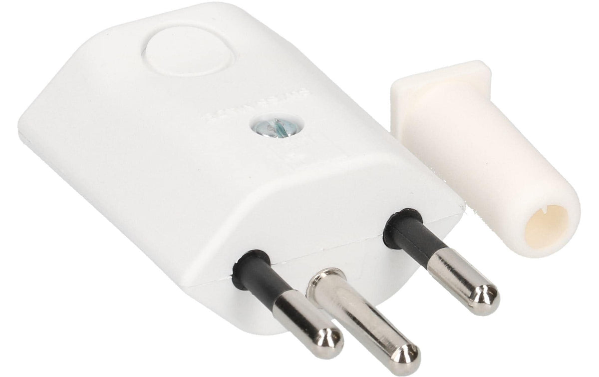 Max Hauri AG Max Hauri Adapterkabel, T12–offen, 3-polig (geerdet), einseitig gewinkelt, mit Schalter – weiss
