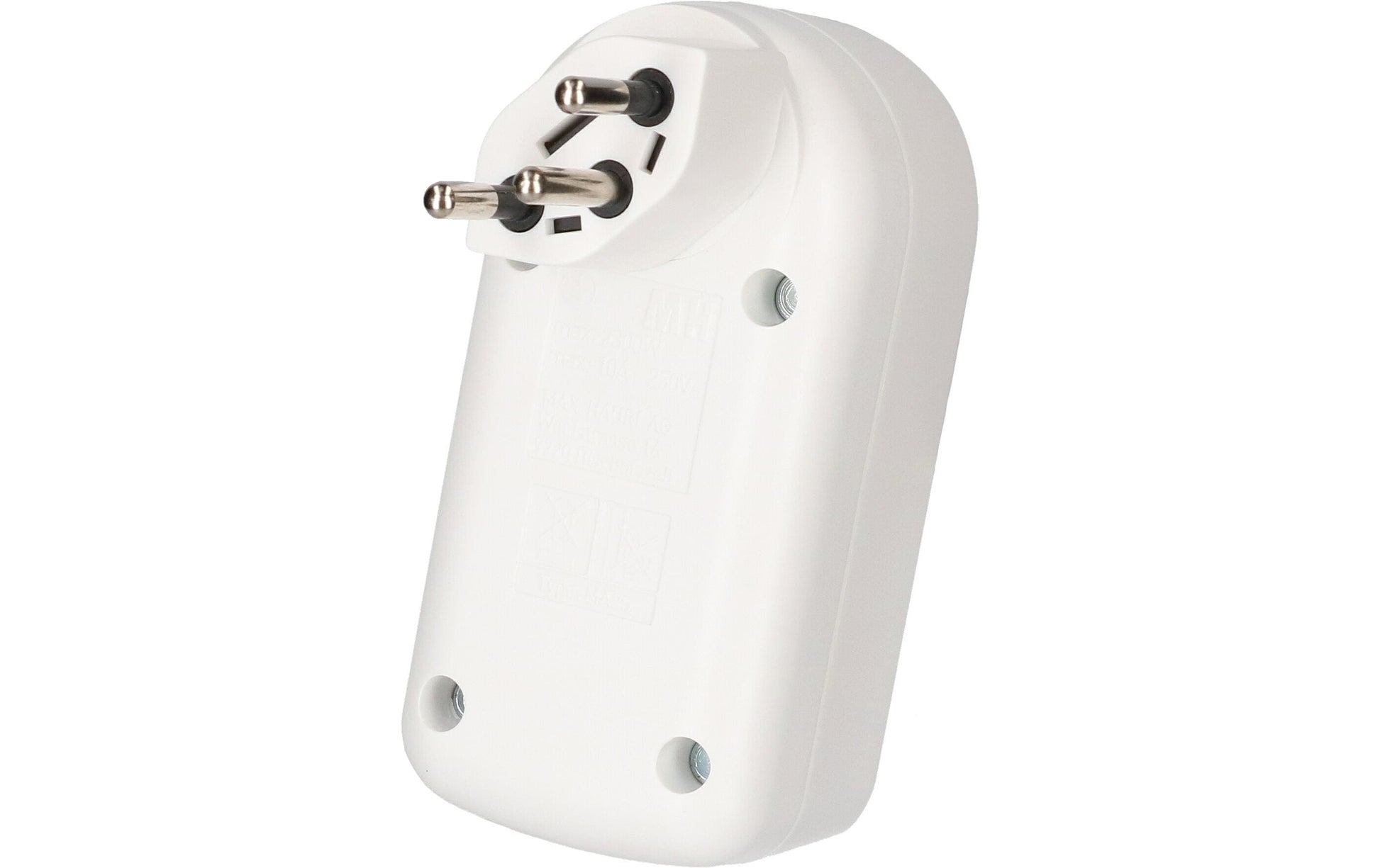 Max Hauri AG Max Hauri ADAPT Abzweigstecker – T12 zu 2× T13, beleuchteter Schalter drehbar 320° – Weiss
