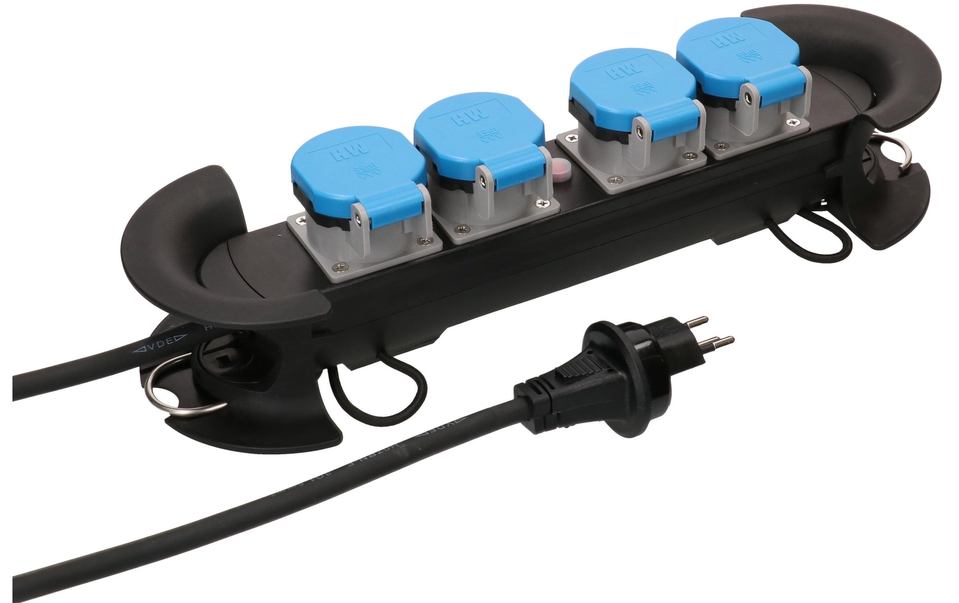 Max Hauri AG Max Hauri Construct Line Steckdosenleiste, 4×T13, ohne Schalter, 10 m, Eingang T13, IP55 – grau