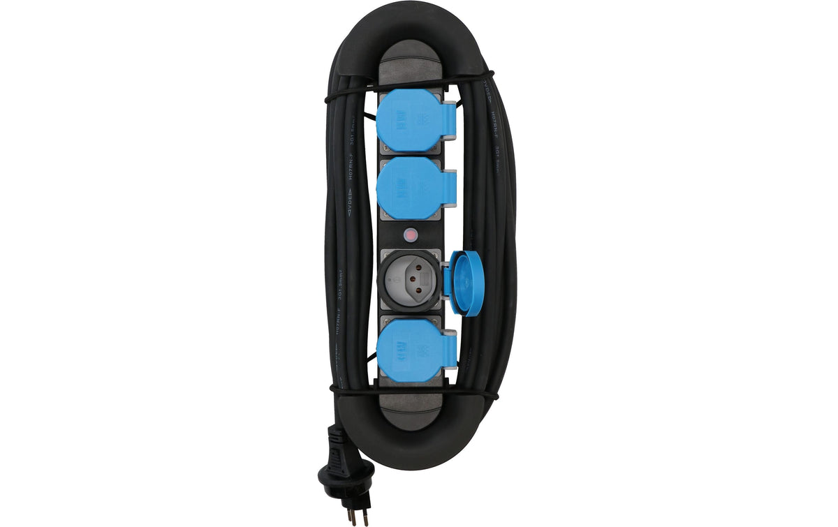 Max Hauri AG Max Hauri Construct Line Steckdosenleiste, 4×T13, ohne Schalter, 10 m, Eingang T13, IP55 – grau