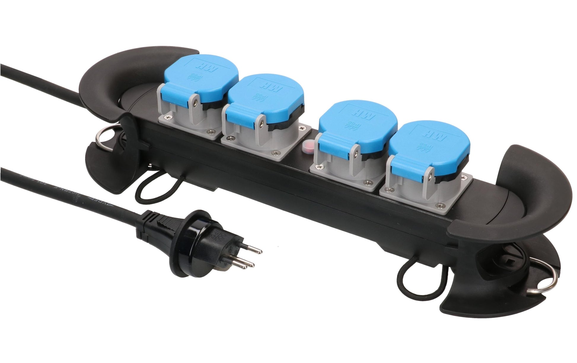 Max Hauri AG Max Hauri Construct Line Steckdosenleiste, 4×T13, ohne Schalter, 10 m, Eingang T13, IP55 – grau