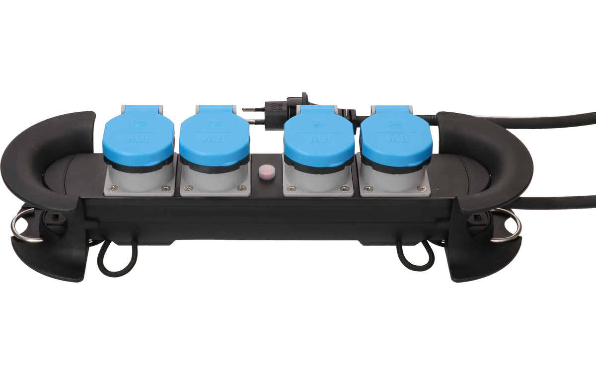 Max Hauri AG Max Hauri Construct Line Steckdosenleiste, 4×T13, ohne Schalter, 10 m, Eingang T13, IP55 – grau
