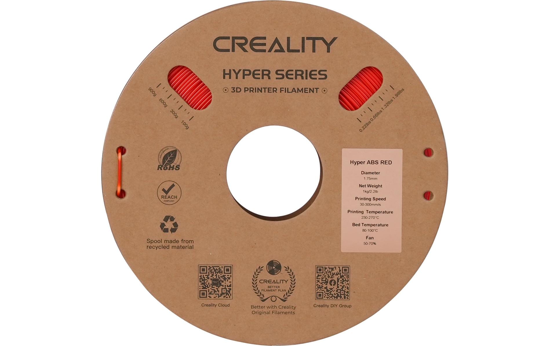 Creality 3D 3D-Drucker-Filament Hyper ABS 1,75 mm Rot, 1 kg