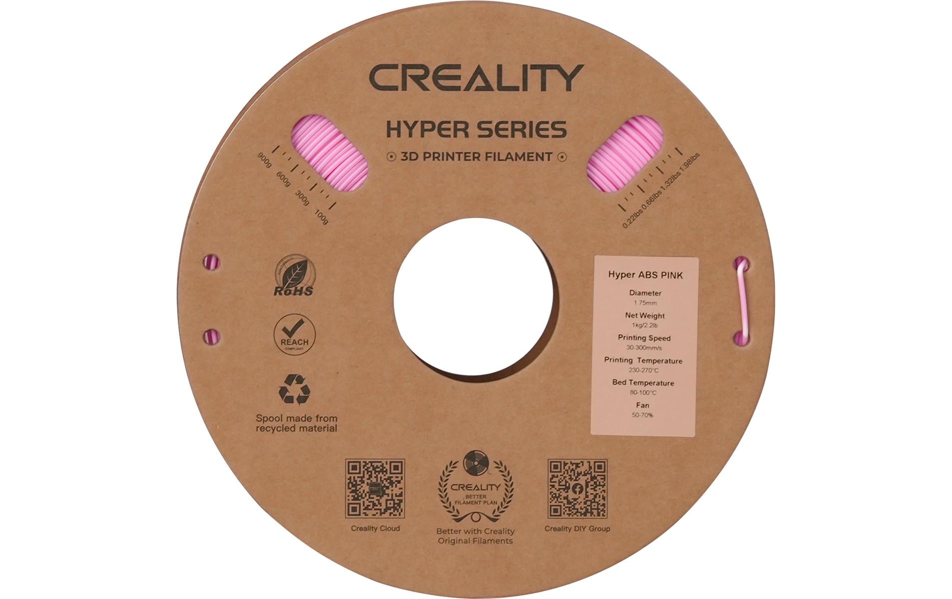 Creality 3D Drucker-Filament Hyper ABS 1,75 mm Rosa, 1 kg