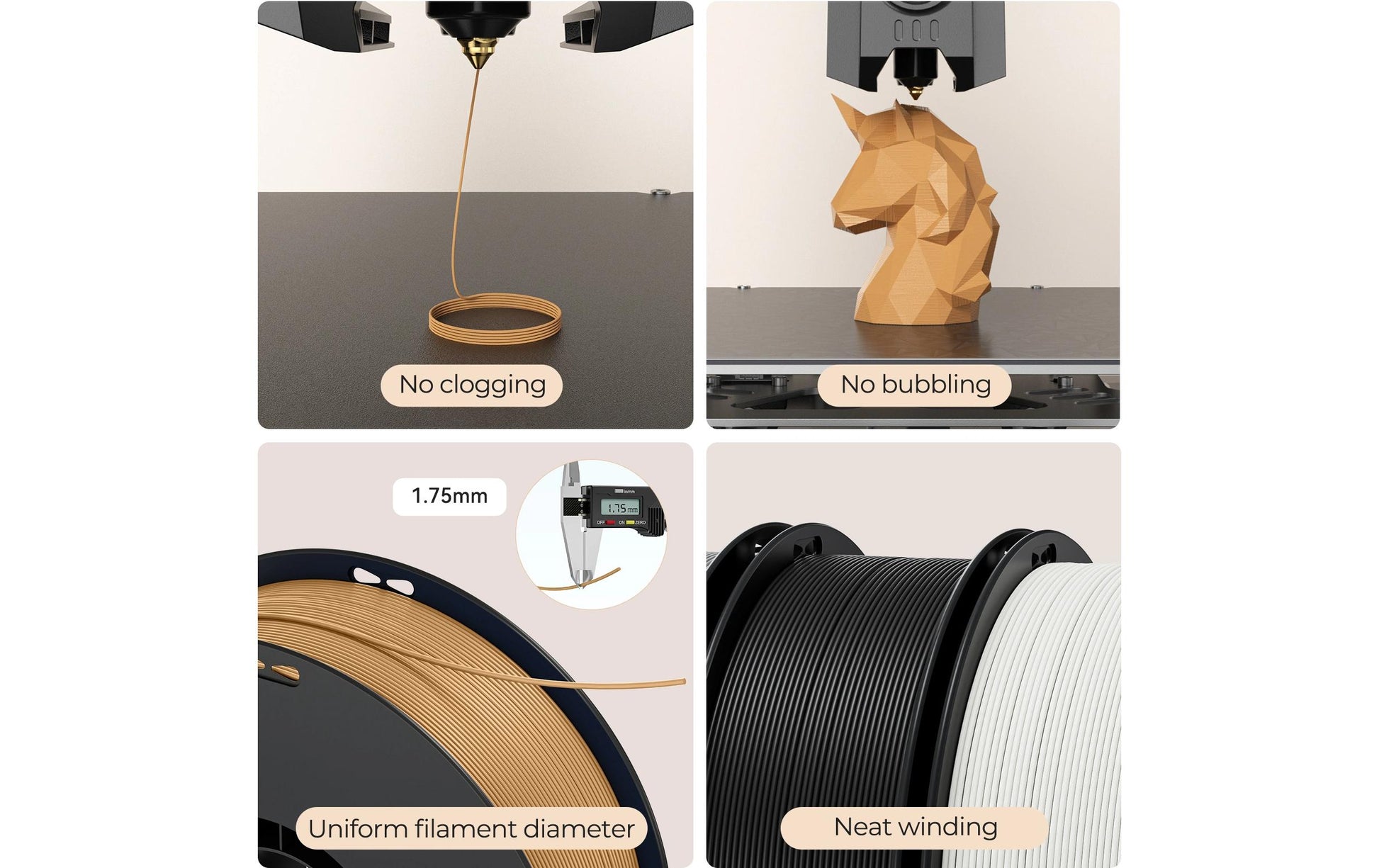 Creality 3D 3D-Drucker-Filament Soleyin Ultra PLA 1,75 mm Schwarz, matt, 1 kg